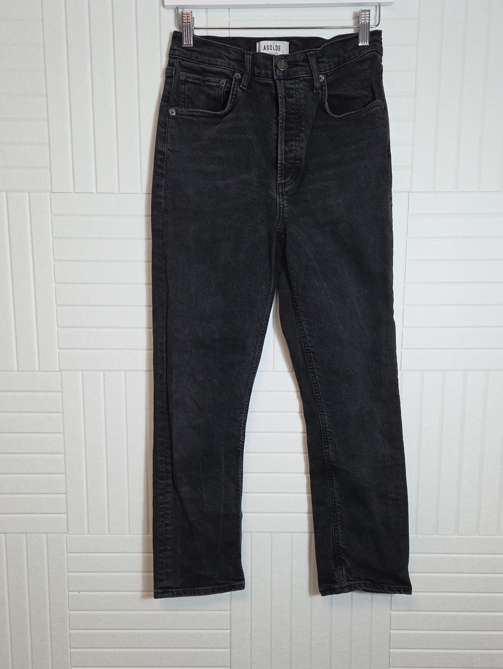 Agolde Black Buttonfly Straight Leg Jeans Size 26